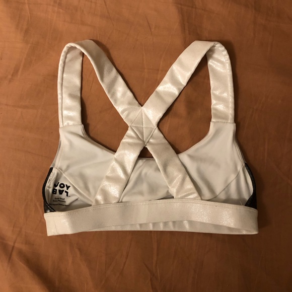 Y2K Two Piece, Sports Bra & Legging Vintage Style Metallic Rave Workout Gym Set - Picture 2 of 7